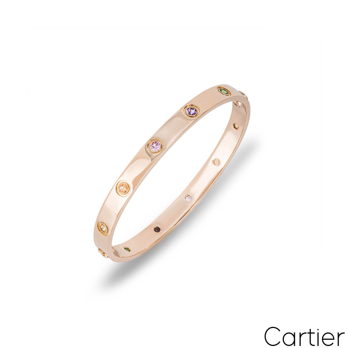 Cartier Rose Gold Coloured Stones Love Bracelet Size 16 B6036516 Cartier Rose Gold Coloured Stones Love Bracelet Size 16 B6036516